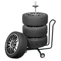 Carpoint - Porte pneu mobile avec housse Aluminium Noir