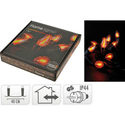 Ecd Germany Halloween Guirlande Lumineuse 360cm 10 led, Blanc Chaud, Douille E14, Effet de Flammes, Résistant aux Intempéries, IP44, Éclairage pour
