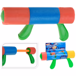 Pistolet A Eau Mousse 30cm (long) (JUSTE Remplir Et Tirer, Tricolore, Portee 15m) Couleurs Assorties. Euro/U
