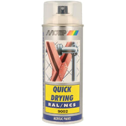 Peinture Aerosol Acryl Ral9002 Motip 400ml blanc gris