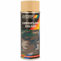 Utiliser la peinture de camouflage MOTIP Camouflage Paint pour traiter les surfaces, traitées et non traitées, en bois, métal ...