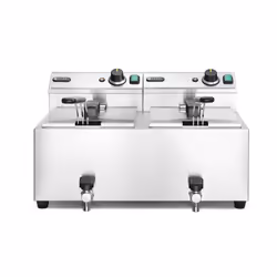 Hendi 209301, Friteuse, 16 L, 50 °C, 190 °C, Double, Argent