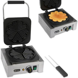 Gaufrier professionnel, rosace, 5 gaufres coeur, dia. 215mm 2200W