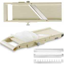 Hendi - Mandoline japonaise trancheuse pour tranches de poteaux, 3 lames Shogun remplaçables 380 x 158 mm