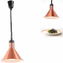 Nom du fabricant : Hendi 273876. La lampe conique suspendue Hendi pour réchauffer des aliments d'une puissance de 250 W est u ...