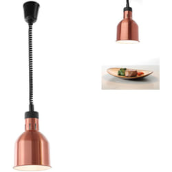 Lampe chauffe-plats - suspendue cylindrique conique cuivre 250W