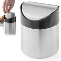 Corbeille de table avec couvercle à charnière en acier inoxydable, diamètre. 95 mm Hendi 440711