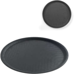 Plateau de serveur antidérapant, rond, diamètre. 40 cm - noir