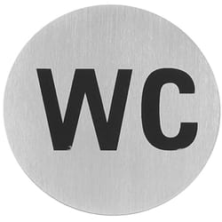 Plaque signalétique autocollante pour portes de toilettes, acier inoxydable, dia. 75mm Hendi 663622