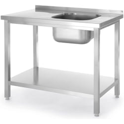 Hendi - vier 1 bac avec étagère droite Budget Line acier 800 x 600 x 850 cm 816998