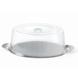 Hendi - Plateau en inox avec couvercle transparent, rond, diamètre. 300mm 980101