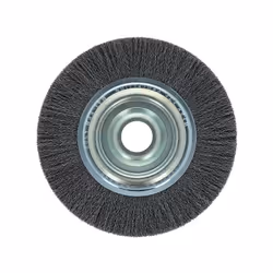 Brosses métallique en fil acier torsadé pour touret / meuleuse d'établi. Permet l'enlèvement de traces de rouille, de corrosi ...