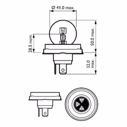 Ampoule secondaire PHILIPS R2 Vision 12V, 45/40W, 1 pièce - Vue supplémentaire 5