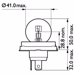 Ampoule secondaire PHILIPS R2 Standard 24V, 55/50W, 1 pièce - Vue supplémentaire 5