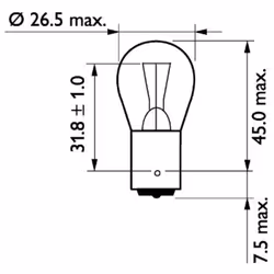 Ampoule secondaire PHILIPS P21W 24V/21W, 2 pièce - Vue supplémentaire 4