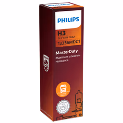 Philips MasterDuty 13336MDC1 Lampe pour éclairage avant 24 V, 70 W, 3200 K, H3, Halogène, 3200 K, 1 pièce(s)