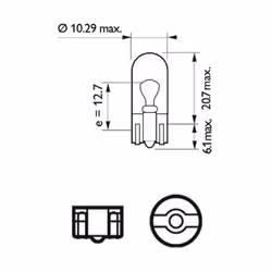 Ampoule secondaire PHILIPS W5W 24V/5W, 2 pièce - Vue supplémentaire 5