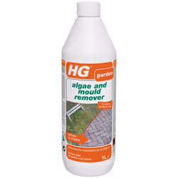 HG Nettoyant des dépôts verdâtres, 1 L, Liquide (concentré), Algues, Lichen, Moule, Clôture, Chemin, Patio, Pot, Triangulaire ...