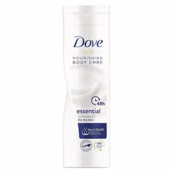 Dove Essential Nourishment Body Lotion, Lait, Femmes, Hydratant, Nourrissant, Peau sèche, 250 ml, Bouteille