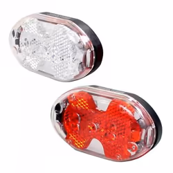 Éclairage à LED pour vélo SIMSON - Noir/Rouge - Pour être vu - Batterie - Mixte