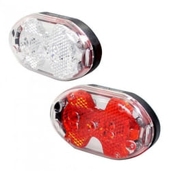 Éclairage à LED pour vélo SIMSON - Noir/Rouge - Pour être vu - Batterie - Mixte