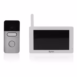 Byron DIC-22615 Interphone vidéo sans fil, 17,8 cm (7"), Aluminium, Blanc, IP20, IP44, Aluminium, 1280 x 720 pixels, CMOS