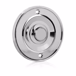 Byron DBW-21073 2207/P1 Bouton-poussoir de carillon filaire 2207/P1BC, Avec fil, Chrome, Métal, IP44, CC, 8 - 12 V