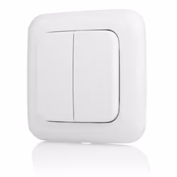 Smartwares SH4-90159 interrupteur mural double sans fil à pile SH5-TSW-B, Foie, Blanc, Plastique, IP20, 433.92 MHz, 30 m
