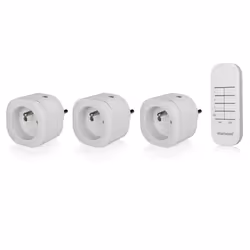 Smartwares SH4-99553FR Kit de mini-prises commandées intérieur (prise FR), Sans fil, 433,92 MHz, RF sans fil, Intérieure, Bla ...