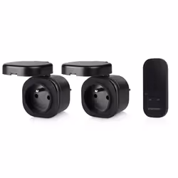 Smartwares SH4-99651FR Kit de mini-prises commandées d'extérieur, Sans fil, 433,92 MHz, Extérieure, Noir, Maison, 30 m