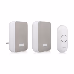 Byron DBY-22324 Kit carillon sans fil BY324, Gris, Blanc, 85 dB, IP44, Plastique, Numérique, Sans fil