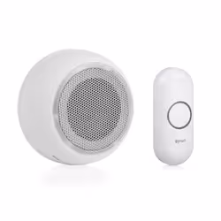 Byron DBY-23511 Kit de carillon sans fil DBY511, Blanc, 85 dB, Maison, Bureau, IP44, 6 pièce(s), Plastique