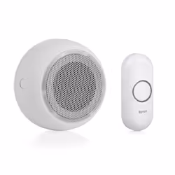 Byron DBY-23531 Kit de carillon sans fil DBY531, Blanc, 85 dB, Maison, Bureau, IP44, Plastique, Sans fil