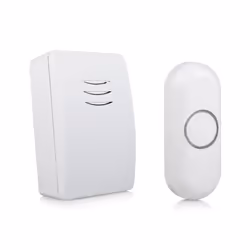 Byron DBY-21131 DB131 Kit de carillon sans fil, Blanc, 80 dB, Maison, Bureau, IP44, Plastique, Numérique