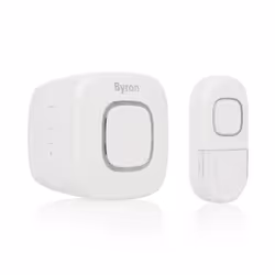 Byron DBY-24722 Kit carillon sans fil BY722, Blanc, 85 dB, Maison, Bureau, IP44, 10 pièce(s), 1 pièce(s)