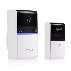Byron DBY-23412 Kit de carillon sans fil B412, Noir, Gris, 80 dB, Maison, Bureau, IP44, 10 pièce(s), 1 pièce(s)