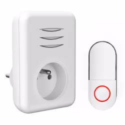 Byron DBY-22315FR Kit de carillon sans fil (prise FR) B315, Blanc, 80 dB, Maison, Bureau, IP44, 6 pièce(s), Plastique