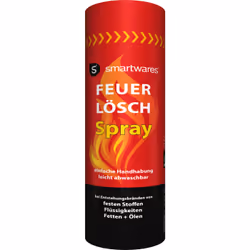 Smartwares FS600DE Extincteur pour départ de feu de 600ml, Produit chimique liquide, A, B, F (K), 5A, 21B, 5F, Extincteur à p ...