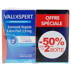 Valdispert Sommeil Rapide Extra Fort 1,9 mg Lot de 2 x 40 Comprimés Orodispersibles