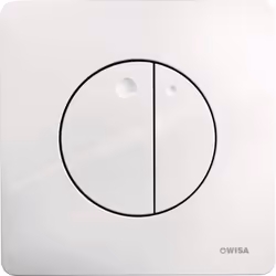 Panneau de commande pour réservoirs à encastrer WISA Quadro en plastique blanc.Ce panneau Gaia est équipé du mécanisme à doub ...