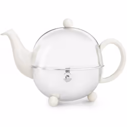 Bredemeijer Cosy, Théière simple, 1300 ml, Acier inoxydable, Blanc, Vitrocéramique, Acier inoxydable