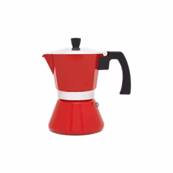 Leopold Vienna LV113007, Cafetière à moka, 0,31 L, Rouge, Acier inoxydable, 6 tasses, 103 mm