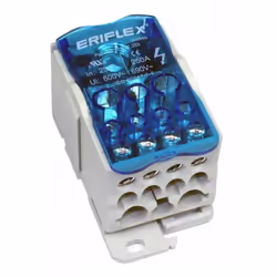 ERICO Nvent 569050 Répartiteur unipolaire, 400 A IEC, 335 A UL/CSA, Câble Line, 11 Câbles Load, Cuivre, Thermoplastique