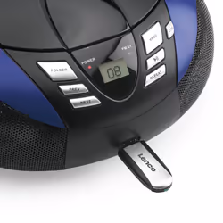 Lenco SCD-37 Numérique FM Noir, Bleu Lecture de MP3