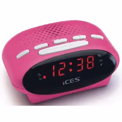 Ices ICR-210, Horloge, FM, PLL, LED, 1,52 cm (0.6"), Rose, 3 V