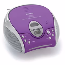 Lenco SCD-24, 1,88 kg, Violet, Argent, Lecteur CD portable