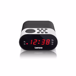 Lenco CR-07, Horloge, FM, PLL, LED, Noir, Blanc, 3 V, AC/Batterie