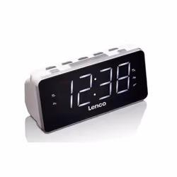 Lenco CR-18, Horloge, Numérique, FM, LED, 4,57 cm (1.8"), Noir, Argent