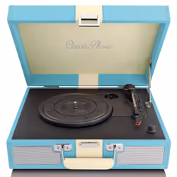 Lenco TT-33, Tourne-disque entraîné par courroie, Semi-automatique, Bleu, Simili-cuir, Métal, Plastique, Bois, Plastique, 33, ...