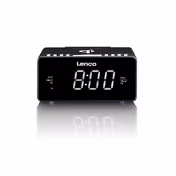 Lenco CR-550, Horloge, FM, LED, 3,05 cm (1.2"), Blanc, Noir